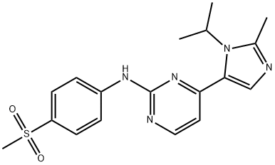 4-[2-甲基-1-异丙基-1H-咪唑-5-基]-N-[4-(甲磺酰基)苯基]-2-嘧啶胺 结构式