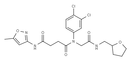 Butanediamide, N-(3,4-dichlorophenyl)-N-(5-methyl-3-isoxazolyl)-N-[2-oxo-2-[[(tetrahydro-2-furanyl)methyl]amino]ethyl]- (9CI) Structure