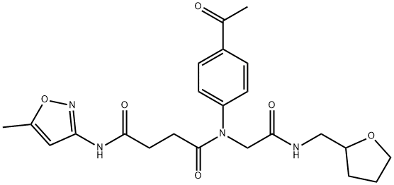 Butanediamide, N-(4-acetylphenyl)-N-(5-methyl-3-isoxazolyl)-N-[2-oxo-2-[[(tetrahydro-2-furanyl)methyl]amino]ethyl]- (9CI) 结构式