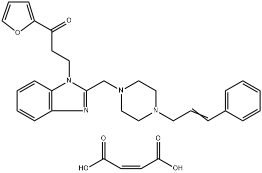 3-[2-[(4-cinnamyl-1-piperazinyl)methyl]-1H-benzimidazol-1-yl]-1-(2-furyl)propan-1-one dimaleate Structure