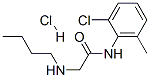 2-(ブチルアミノ)-N-(2-クロロ-6-メチルフェニル)アセトアミド·塩酸塩 化学構造式