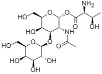 O-[2-(乙酰氨基)-2-脱氧-3-O-Β-D-吡喃半乳糖基-Α-D-吡喃半乳糖基]-L-苏氨酸, 60280-58-2, 结构式