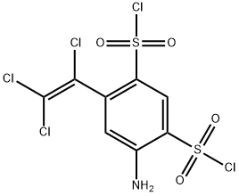 4-アミノ-6-(トリクロロエテニル)-1,3-ベンゼンジスルホン酸ジクロリド 化学構造式