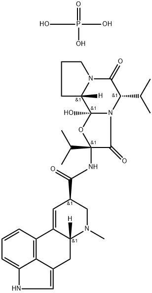 12'-ヒドロキシ-2',5'α-ジイソプロピルエルゴタマン-3',6',18-トリオン/りん酸,(1:x) 化学構造式