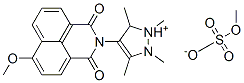 4-(6-methoxy-1,3-dioxo-1H-benz[de]isoquinolin-2(3H)-yl)-1,2,3,5-tetramethyl-1H-pyrazolium methyl sulphate Struktur