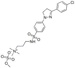 3-[[[4-[3-(4-chlorophenyl)-4,5-dihydro-1H-pyrazol-1-yl]phenyl]sulphonyl]amino]propyltrimethylammonium methyl sulphate  Struktur