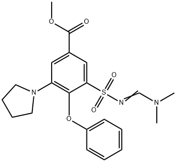 methyl 3-[[[(dimethylamino)methylene]amino]sulphonyl]-4-phenoxy-5-(1-pyrrolidinyl)benzoate Structure