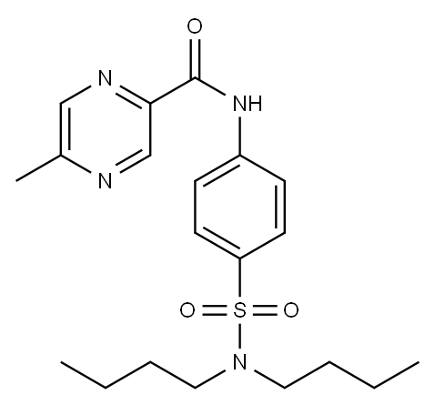 Pyrazinecarboxamide, N-[4-[(dibutylamino)sulfonyl]phenyl]-5-methyl- (9CI) 结构式