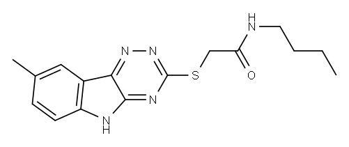 Acetamide, N-butyl-2-[(8-methyl-2H-1,2,4-triazino[5,6-b]indol-3-yl)thio]- (9CI) 结构式