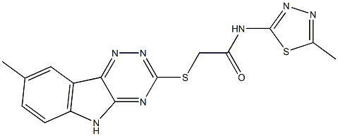 Acetamide, N-(5-methyl-1,3,4-thiadiazol-2-yl)-2-[(8-methyl-2H-1,2,4-triazino[5,6-b]indol-3-yl)thio]- (9CI) Structure