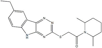 Piperidine, 1-[[(8-ethyl-2H-1,2,4-triazino[5,6-b]indol-3-yl)thio]acetyl]-2,6-dimethyl- (9CI) Structure