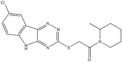 Piperidine, 1-[[(8-chloro-2H-1,2,4-triazino[5,6-b]indol-3-yl)thio]acetyl]-2-methyl- (9CI) Structure