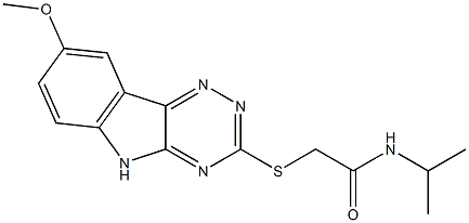 Acetamide, 2-[(8-methoxy-2H-1,2,4-triazino[5,6-b]indol-3-yl)thio]-N-(1-methylethyl)- (9CI) Structure