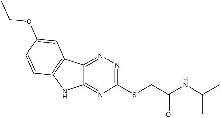 Acetamide, 2-[(8-ethoxy-2H-1,2,4-triazino[5,6-b]indol-3-yl)thio]-N-(1-methylethyl)- (9CI) 结构式
