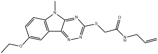 Acetamide, 2-[(8-ethoxy-5-methyl-5H-1,2,4-triazino[5,6-b]indol-3-yl)thio]-N-2-propenyl- (9CI) 结构式