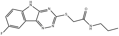 Acetamide, 2-[(8-fluoro-2H-1,2,4-triazino[5,6-b]indol-3-yl)thio]-N-propyl- (9CI) Struktur