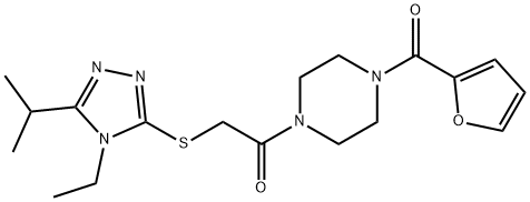 Piperazine, 1-[[[4-ethyl-5-(1-methylethyl)-4H-1,2,4-triazol-3-yl]thio]acetyl]-4-(2-furanylcarbonyl)- (9CI) 结构式
