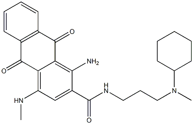 1-氨基-N-[3-(环己基甲基氨基)丙基]-9,10-二氢-4-(甲基氨基)-9,10-二氧代蒽-2-甲酰胺, 6041-29-8, 结构式