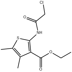 2-[(クロロアセチル)アミノ]-4,5-ジメチルチオフェン-3-カルボン酸エチル 化学構造式