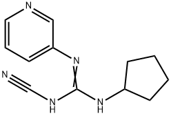 2-Cyano-1-cyclopentyl-3-(3-pyridyl)guanidine 结构式