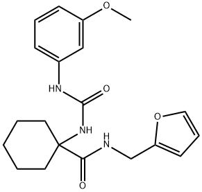 Cyclohexanecarboxamide, N-(2-furanylmethyl)-1-[[[(3-methoxyphenyl)amino]carbonyl]amino]- (9CI) 结构式