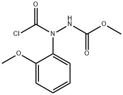 2-(Chlorocarbonyl)-2-(2-methoxyphenyl)hydrazine-1-carboxylic acid methyl ester 结构式