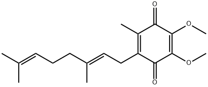 6-[(E)-3,7-ジメチル-2,6-オクタジエニル]-2,3-ジメトキシ-5-メチル-1,4-ベンゾキノン 化学構造式