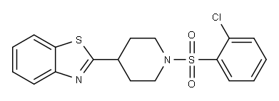 Piperidine, 4-(2-benzothiazolyl)-1-[(2-chlorophenyl)sulfonyl]- (9CI) 结构式