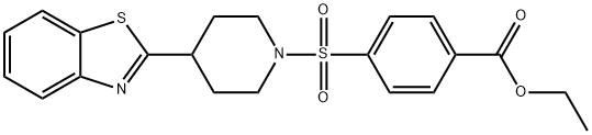 Benzoic acid, 4-[[4-(2-benzothiazolyl)-1-piperidinyl]sulfonyl]-, ethyl ester (9CI) 结构式