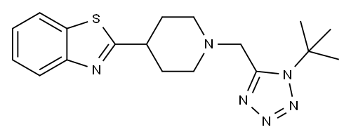 Benzothiazole, 2-[1-[[1-(1,1-dimethylethyl)-1H-tetrazol-5-yl]methyl]-4-piperidinyl]- (9CI) 结构式