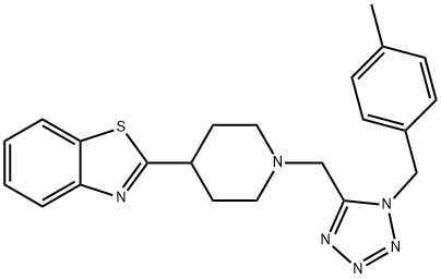 Benzothiazole, 2-[1-[[1-[(4-methylphenyl)methyl]-1H-tetrazol-5-yl]methyl]-4-piperidinyl]- (9CI) 结构式