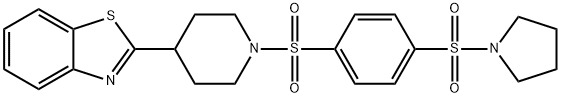 Piperidine, 4-(2-benzothiazolyl)-1-[[4-(1-pyrrolidinylsulfonyl)phenyl]sulfonyl]- (9CI) 结构式