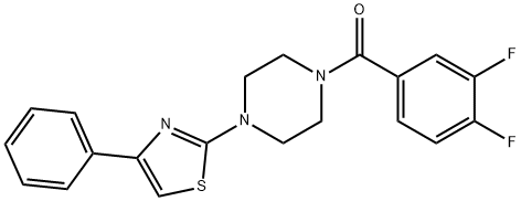Piperazine, 1-(3,4-difluorobenzoyl)-4-(4-phenyl-2-thiazolyl)- (9CI) 结构式