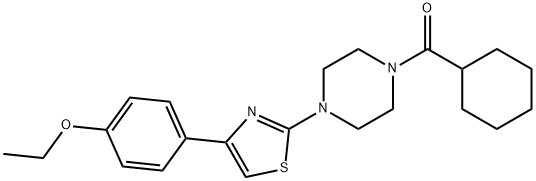 Piperazine, 1-(cyclohexylcarbonyl)-4-[4-(4-ethoxyphenyl)-2-thiazolyl]- (9CI) 结构式
