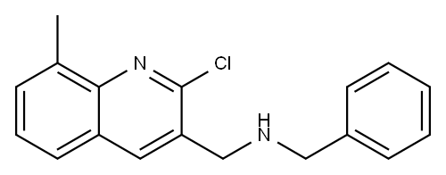 BENZYL-(2-CHLORO-8-METHYL-QUINOLIN-3-YLMETHYL)-AMINE, 606095-53-8, 结构式