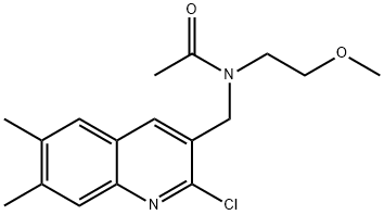 Acetamide, N-[(2-chloro-6,7-dimethyl-3-quinolinyl)methyl]-N-(2-methoxyethyl)- (9CI) 结构式