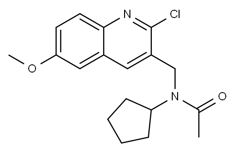 Acetamide, N-[(2-chloro-6-methoxy-3-quinolinyl)methyl]-N-cyclopentyl- (9CI) 结构式