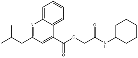 4-Quinolinecarboxylicacid,2-(2-methylpropyl)-,2-(cyclohexylamino)-2-oxoethylester(9CI) Structure