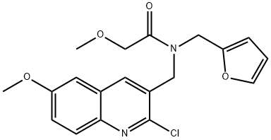 Acetamide, N-[(2-chloro-6-methoxy-3-quinolinyl)methyl]-N-(2-furanylmethyl)-2-methoxy- (9CI) 结构式