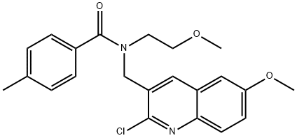 Benzamide, N-[(2-chloro-6-methoxy-3-quinolinyl)methyl]-N-(2-methoxyethyl)-4-methyl- (9CI) Structure