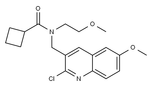 Cyclobutanecarboxamide, N-[(2-chloro-6-methoxy-3-quinolinyl)methyl]-N-(2-methoxyethyl)- (9CI) 结构式