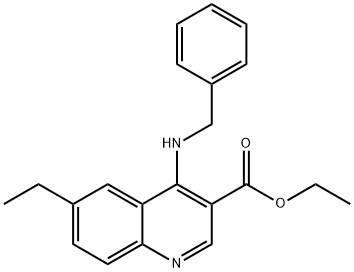 3-Quinolinecarboxylicacid,6-ethyl-4-[(phenylmethyl)amino]-,ethylester(9CI) 结构式