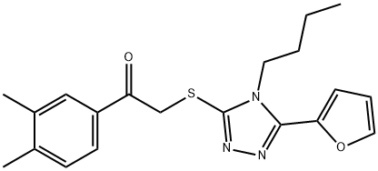 Ethanone, 2-[[4-butyl-5-(2-furanyl)-4H-1,2,4-triazol-3-yl]thio]-1-(3,4-dimethylphenyl)- (9CI) 结构式