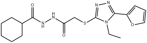 Cyclohexanecarboxylic acid, 2-[[[4-ethyl-5-(2-furanyl)-4H-1,2,4-triazol-3-yl]thio]acetyl]hydrazide (9CI) 结构式