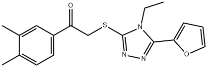 Ethanone, 1-(3,4-dimethylphenyl)-2-[[4-ethyl-5-(2-furanyl)-4H-1,2,4-triazol-3-yl]thio]- (9CI) 结构式