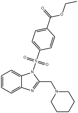 Benzoic acid, 4-[[2-(1-piperidinylmethyl)-1H-benzimidazol-1-yl]sulfonyl]-, ethyl ester (9CI) 结构式