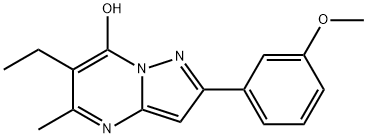 Pyrazolo[1,5-a]pyrimidin-7-ol, 6-ethyl-2-(3-methoxyphenyl)-5-methyl- (9CI) 结构式