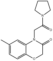 Pyrrolidine, 1-[(2,3-dihydro-6-methyl-3-oxo-4H-1,4-benzoxazin-4-yl)acetyl]- (9CI) 结构式