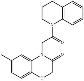 Quinoline, 1-[(2,3-dihydro-6-methyl-3-oxo-4H-1,4-benzoxazin-4-yl)acetyl]-1,2,3,4-tetrahydro- (9CI) 结构式