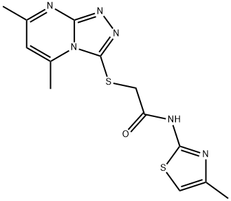 Acetamide, 2-[(5,7-dimethyl-1,2,4-triazolo[4,3-a]pyrimidin-3-yl)thio]-N-(4-methyl-2-thiazolyl)- (9CI) Structure